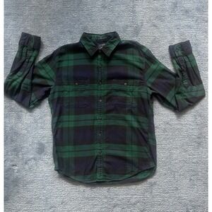 J Crew Shirt Men L‎ Blue Green Slim Blackwatch Plaid Tartan Outdoors Country